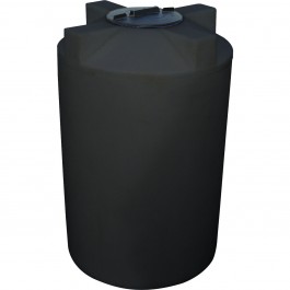 65 Gallon CRMI Black Plastic Vertical Water Storage Tank