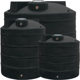 325 Gallon Dura-Cast Black Plastic Vertical Water Storage Tank