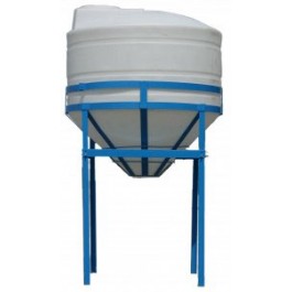 700 Gallon Dura-Cast Natural White Cone Bottom Tank with Stand