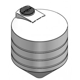 1100 Gallon Dura-Cast Natural White Cone Bottom Tank with Stand