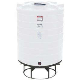 870 Gallon Enduraplas Natural White Full Drain Cone Bottom Tank with Stand