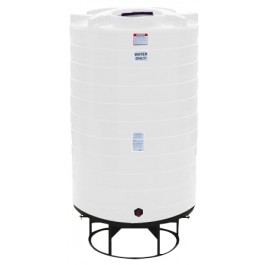 1100 Gallon Enduraplas Natural White Full Drain Cone Bottom Tank with Stand