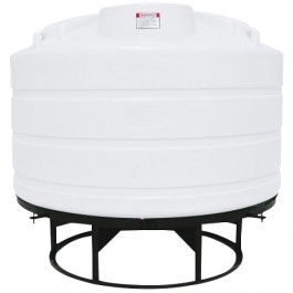1200 Gallon Enduraplas Natural White Full Drain Cone Bottom Tank with Stand
