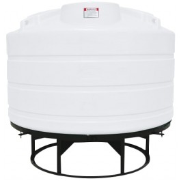 1600 Gallon Enduraplas Natural White Full Drain Cone Bottom Tank with Stand
