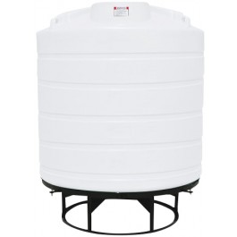 2000 Gallon Enduraplas Natural White Full Drain Cone Bottom Tank with Stand
