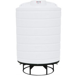 2500 Gallon Enduraplas Natural White Full Drain Cone Bottom Tank with Stand
