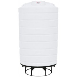 3000 Gallon Enduraplas Natural White Full Drain Cone Bottom Tank with Stand