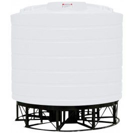 3200 Gallon Enduraplas Natural White Full Drain Cone Bottom Tank with Stand