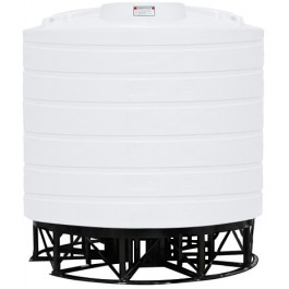 4000 Gallon Enduraplas Natural White Full Drain Cone Bottom Tank with Stand