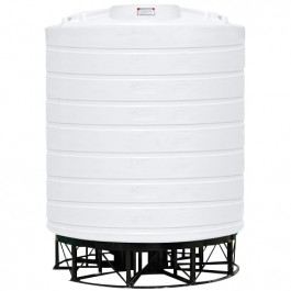 5000 Gallon Enduraplas Natural White Full Drain Cone Bottom Tank with Stand