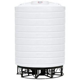 6000 Gallon Enduraplas Natural White Full Drain Cone Bottom Tank with Stand