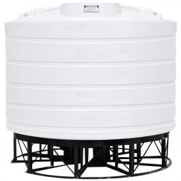 6011 Gallon Enduraplas Natural White Full Drain Cone Bottom Tank with Stand