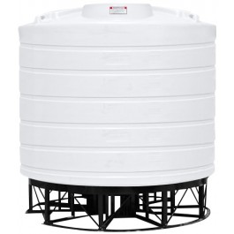 7011 Gallon Enduraplas Natural White Full Drain Cone Bottom Tank with Stand