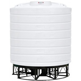 8000 Gallon Enduraplas Natural White Full Drain Cone Bottom Tank with Stand