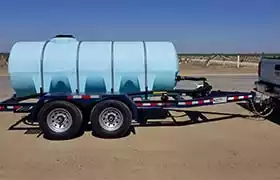 1010 Gallon water tank trailer with a blue tank