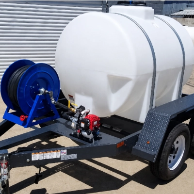Portable water trailer bowser in drinking water bowser configuration