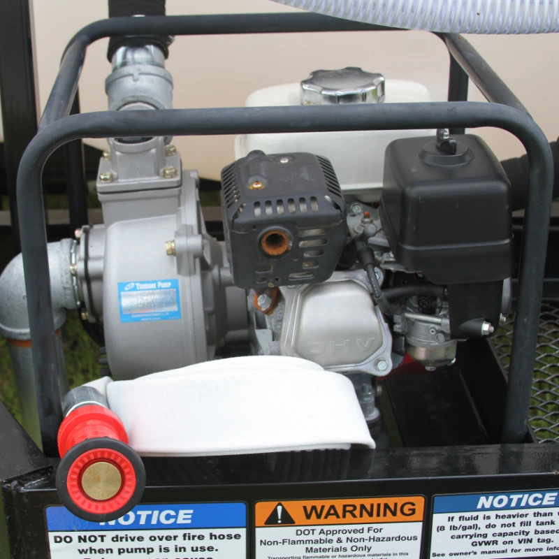 Honda engine and 2 inch pump on the 550 water trailer
