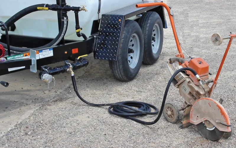 Water trailer used for concrete dust control