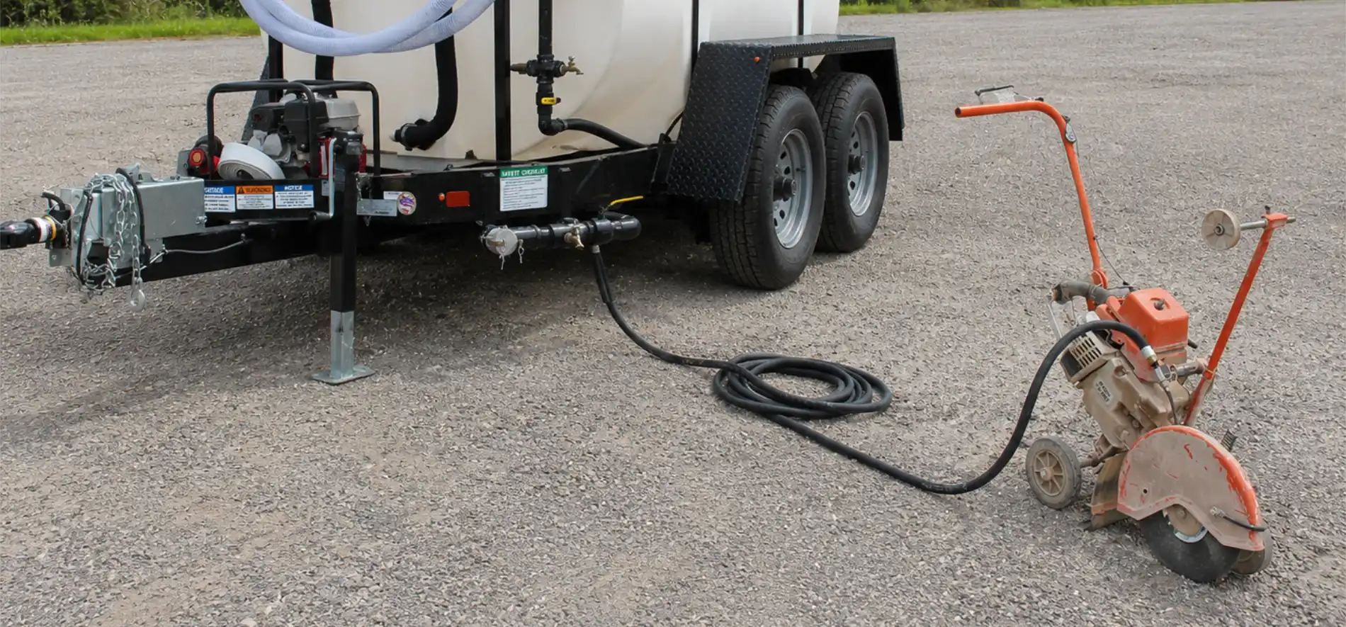 Water trailer configured for jobsite compliance