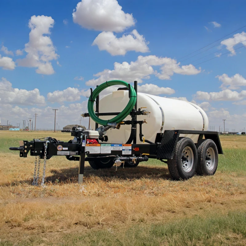 550-gallon water trailer on site