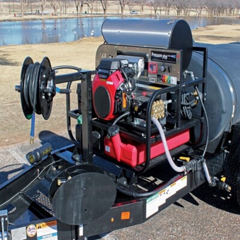 Water Trailer with Hot Pressure Washer Efficient Cleaning Solution