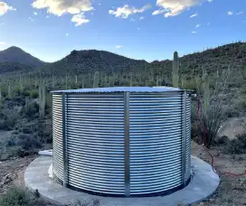 Corrugated steel water tanks