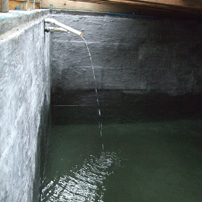 cistern liner installed