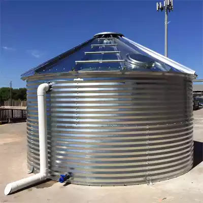 Corrugated steel water storage tanks