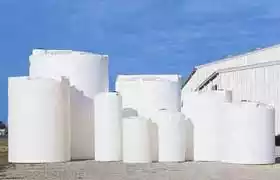 Assemblely of differnt capacity plastic storage tanks